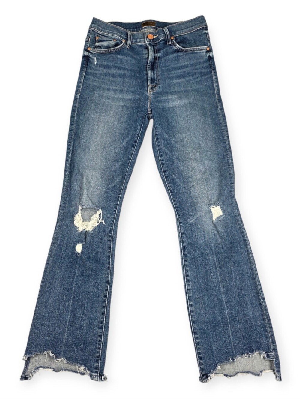 Mother The Insider Crop Step Chew Dancing On Coal Jeans Women's Size 27 Blue EUC